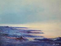 aube bleut&eacute;e - 80x60